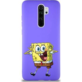 PrintiFy Xiaomi Redmi Note 8 Pro Soft Premier Kapak Sünger Bob Tasarımlı Silikon Cep Telefonu Kılıfı