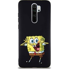 PrintiFy Xiaomi Redmi Note 8 Pro Soft Premier Kapak Sünger Bob Tasarımlı Silikon Cep Telefonu Kılıfı