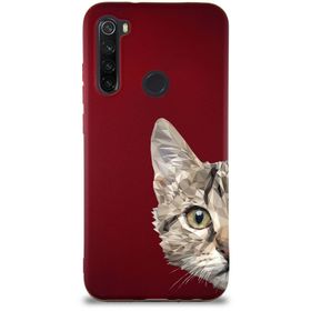 Printify Xiaomi Redmi Note 8 Soft Premier Kapak Catface Tasarımlı Silikon Cep Telefonu Kılıfı
