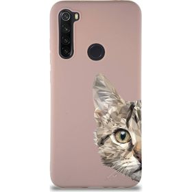 Printify Xiaomi Redmi Note 8 Soft Premier Kapak Catface Tasarımlı Silikon Cep Telefonu Kılıfı