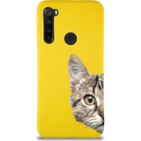 Printify Xiaomi Redmi Note 8 Soft Premier Kapak Catface Tasarımlı Silikon Cep Telefonu Kılıfı
