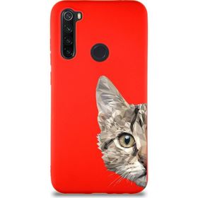 Printify Xiaomi Redmi Note 8 Soft Premier Kapak Catface Tasarımlı Silikon Cep Telefonu Kılıfı