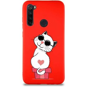 Printify Xiaomi Redmi Note 8 Soft Premier Kapak Coolcat Tasarımlı Silikon Cep Telefonu Kılıfı