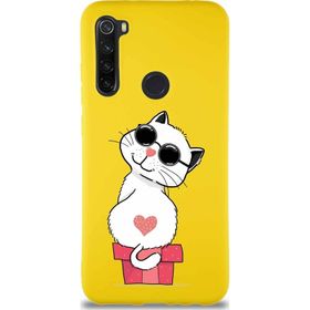Printify Xiaomi Redmi Note 8 Soft Premier Kapak Coolcat Tasarımlı Silikon Cep Telefonu Kılıfı
