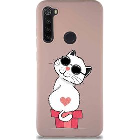 Printify Xiaomi Redmi Note 8 Soft Premier Kapak Coolcat Tasarımlı Silikon Cep Telefonu Kılıfı