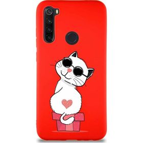 Printify Xiaomi Redmi Note 8 Soft Premier Kapak Coolcat Tasarımlı Silikon Cep Telefonu Kılıfı