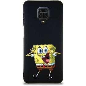 Printify Xiaomi Redmi Note 9 Pro Soft Premier Kapak Sünger Bob Tasarımlı Silikon Cep Telefonu Kılıfı