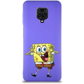 Printify Xiaomi Redmi Note 9 Pro Soft Premier Kapak Sünger Bob Tasarımlı Silikon Cep Telefonu Kılıfı