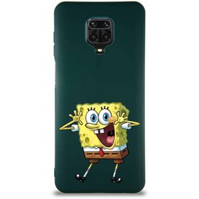 Printify Xiaomi Redmi Note 9 Pro Soft Premier Kapak Sünger Bob Tasarımlı Silikon Cep Telefonu Kılıfı
