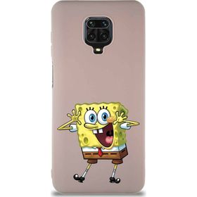 Printify Xiaomi Redmi Note 9 Pro Soft Premier Kapak Sünger Bob Tasarımlı Silikon Cep Telefonu Kılıfı