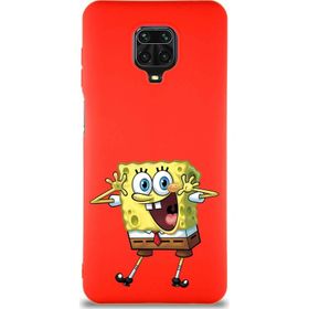 Printify Xiaomi Redmi Note 9 Pro Soft Premier Kapak Sünger Bob Tasarımlı Silikon Cep Telefonu Kılıfı