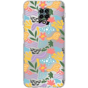 Printify Xiaomi Redmi Note 9 Pro Uyumlu Kamera Korumalı Kapak Memphis Desen Tasarımlı Şeffaf Cep Telefonu Kılıfı