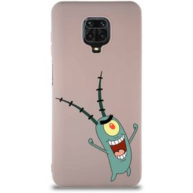 Printify Xiaomi Redmi Note 9S Soft Premier Kapak Plankton Tasarımlı Silikon Cep Telefonu Kılıfı