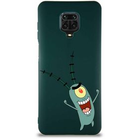 Printify Xiaomi Redmi Note 9S Soft Premier Kapak Plankton Tasarımlı Silikon Cep Telefonu Kılıfı