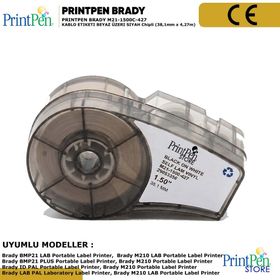 Printpen Brady M21-1500-427 Cable Label Black On White 38.1 mm x 4.27 m Etiket