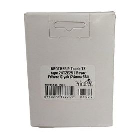 Printpen Brother P-Touch 24TZE251 Beyaz Etikete Siyah 24mm x 8m Kartuş