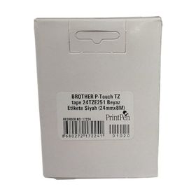 Printpen Brother P-Touch 24TZE251 Beyaz Etikete Siyah 24mm x 8m Kartuş