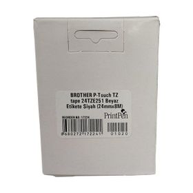 Printpen Brother P-Touch 24TZE251 Beyaz Etikete Siyah 24mm x 8m Kartuş
