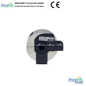 Printpen Brother P-Touch DK-44605 Continuous Length Removable Paper Tape Black On Yellow 62 mm x 30.48 m Etiket