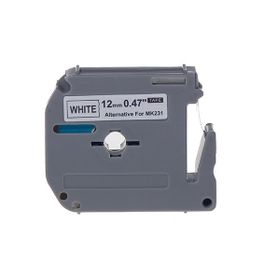 Printpen Brother P-Touch M12-K231 M-Tape Beyaz Kağıt Etikete Siyah 12 mm x 8 m Etiket