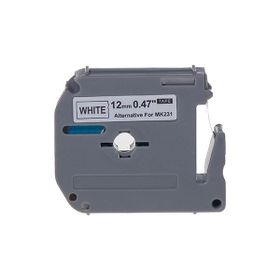 Printpen Brother P-Touch M12-K231 M-Tape Beyaz Kağıt Etikete Siyah 12 mm x 8 m Etiket