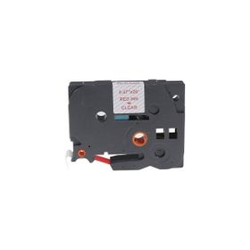 Printpen Brother P-Touch TZE-132 12 mm 8 m Şeffaf Etikete Kırmızı Etiket
