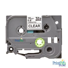 Printpen Brother P-Touch TZE-141 18 mm 8 m Şeffaf Etikete Siyah Etiket