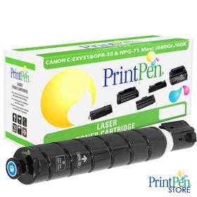 Printpen Canon C-EXV51&GPR-55 & NPG-71 Mavi 680 gr 60K Muadil Toner