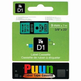 Printpen Dymo D1 40919 9 mm 7 m Yeşil Etikete Siyah Etiket