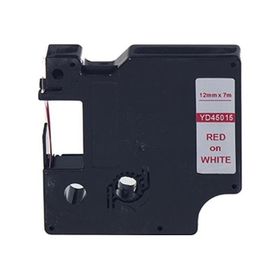 Printpen Dymo D1 45015 12 mm 7 m Beyaz Etikete Kırmızı Etiket