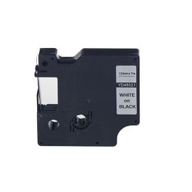 Printpen Dymo D1 45021 12 mm 7 m Siyah Etikete Beyaz Etiket