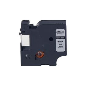 Printpen Dymo D1 45800 19 mm 7 m Şeffaf Etikete Siyah Etiket
