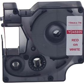 Printpen Dymo D1 45805 19 mm 7 m Beyaz Etikete Kırmızı Etiket