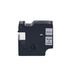 Printpen Dymo D1 53710 24 mm 7 m Şeffaf Etikete Siyah Etiket