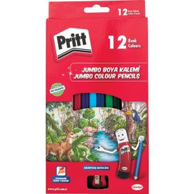 Pritt 12'li Jumbo Kuru Boya + Kalemtıraş