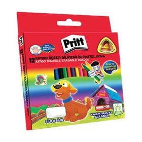 Pritt 1655739 Jumbo Silinebilir Üçgen 12'li Pastel Boya
