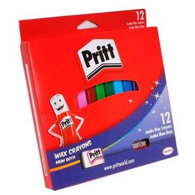 Pritt 1655739 Jumbo Silinebilir Üçgen 12'li Pastel Boya