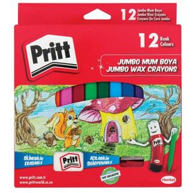 Pritt 1655739 Jumbo Silinebilir Üçgen 12'li Pastel Boya