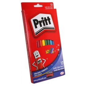 Pritt Jumbo Üçgen 12 Renk Kuru Boya Kalemi