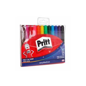 Pritt Jumbo Yuvarlak Uç 12 Renk Keçeli Boya Kalemi