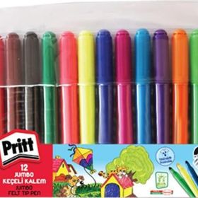 Pritt Jumbo Yuvarlak Uç 12 Renk Keçeli Boya Kalemi