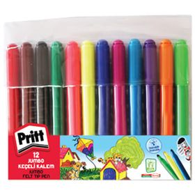 Pritt Jumbo Yuvarlak Uç 12 Renk Keçeli Boya Kalemi