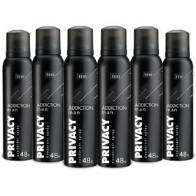 Privacy Addiction 6x150 ml Erkek Sprey Deodorant