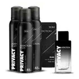 Privacy Addiction EDT 100 ml Erkek Parfüm + 3x150 ml Deodorant Seti