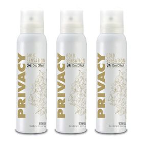 Privacy Gold Women 3x150 ml Kadın Deodorant