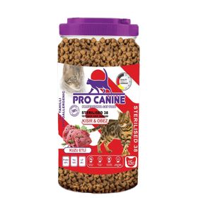 Pro Canine 38 Sterilised Az Tahıllı Hypoallergenic Kuzu Etli 1.5 lt Yetişkin Kedi Maması