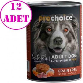 Pro Choice 12x400 gr Kuzulu Somonlu ve Havuçlu Yetişkin Köpek Konservesi