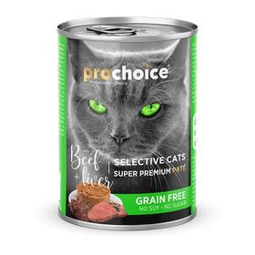 Pro Choice 400 gr Seçici Kediler İçin Sığır Etli ve Ciğerli Ezme Tahılsız Kedi Konservesi