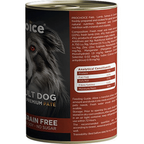 Pro Choice Adult 6x400 gr Kuzu Somon ve Havuçlu Köpek Konservesi
