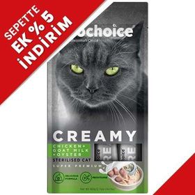 Pro Choice Creamy Tavuklu, Keçi Sütlü ve İstiridyeli Krema Sıvı 4x15 gr Kedi Ödülü
